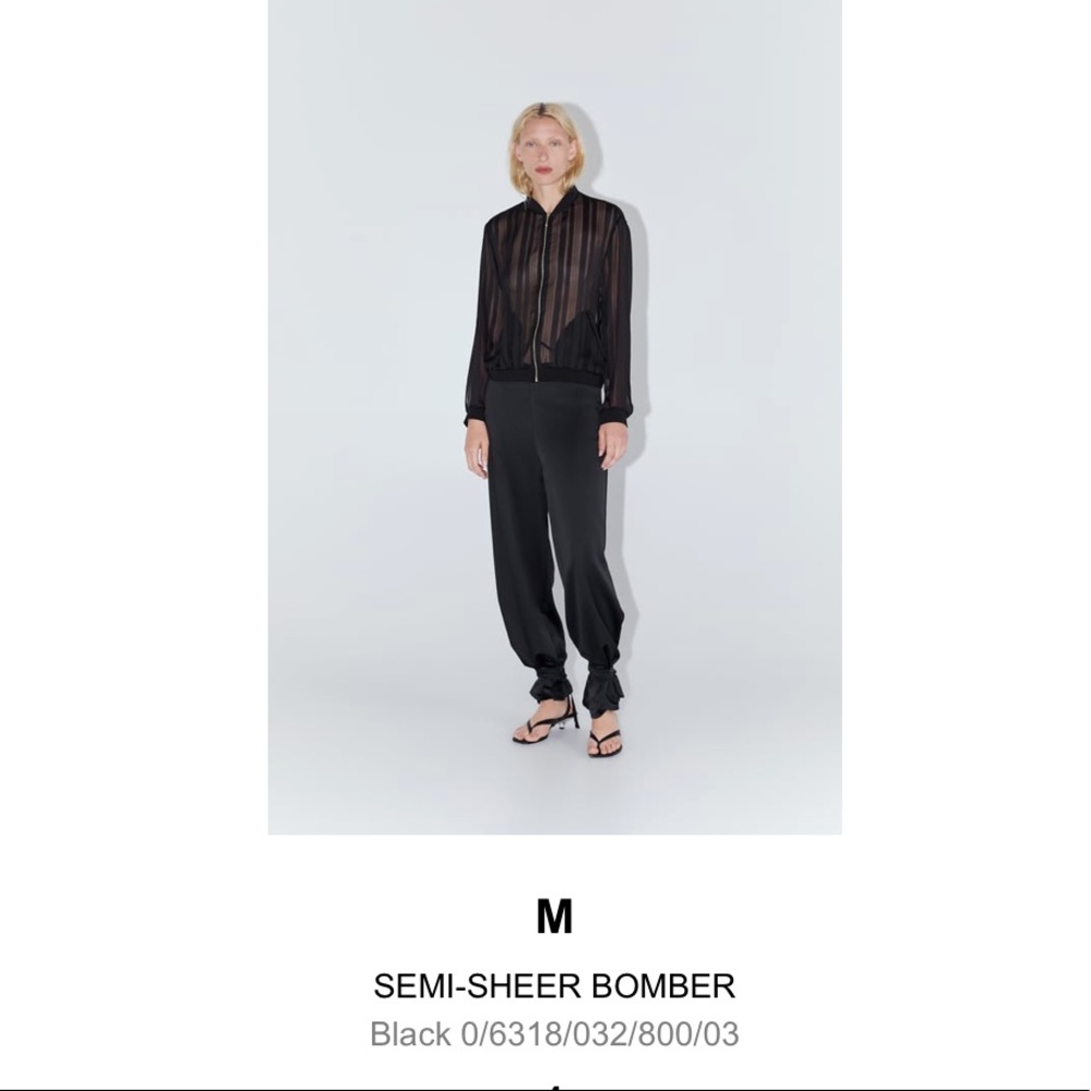 Zara semi sheer bomber